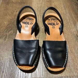 Black Leather Sandals by The Spanish Sandal Co